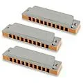 Silver Creek Diamondback Harmonica 3 Pack – Keys A, C and G Standard