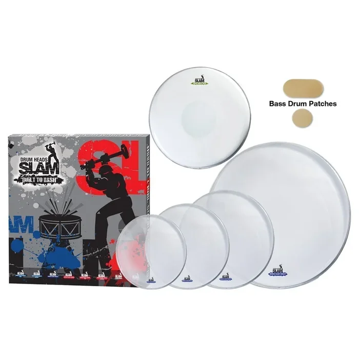 Slam 2-Ply Clear Drum Head Pack 12″T/13″T/16″T/14″S/22″BD