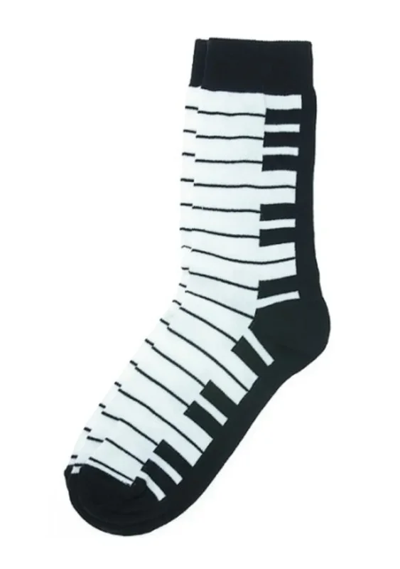 Socks Keyboard Black And White Womens
