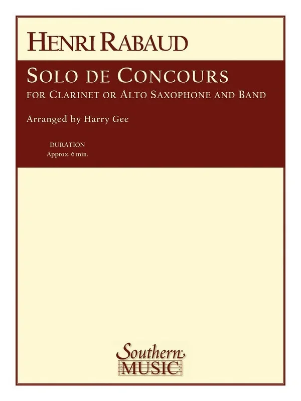 Solo De Concours Clarinet Or Alto Sax/Concert Band 4 Score/Parts (Pod) (Music Score/Parts)