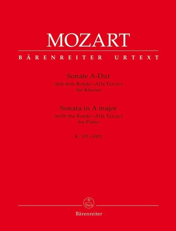 Sonata A Major K 331 (With Rondo Alla Turca) (Softcover Book) Urtext Edition Book