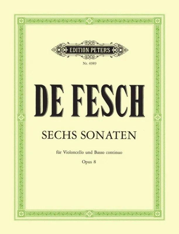 Sonatas 6 Op 8 Vlc Piano (Softcover Book)