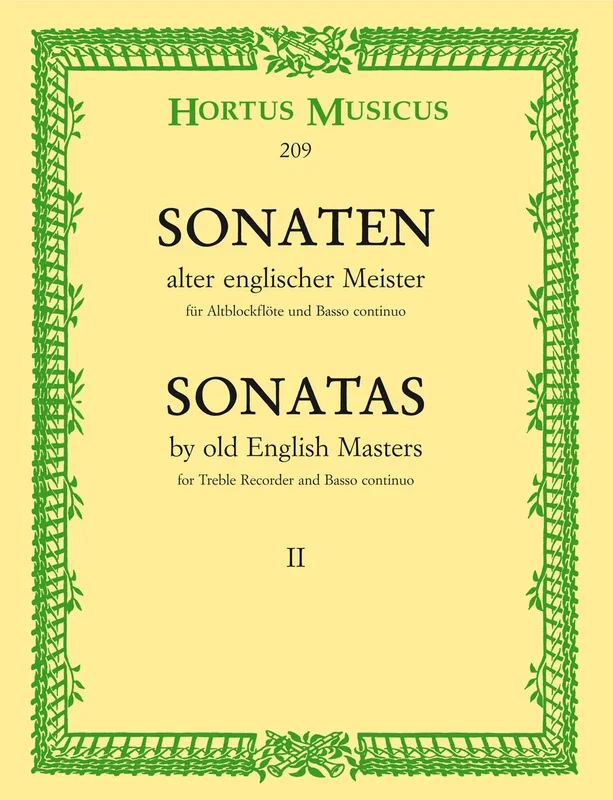 Sonatas by the Old English Masters – Vol 2 for Treble Recorder