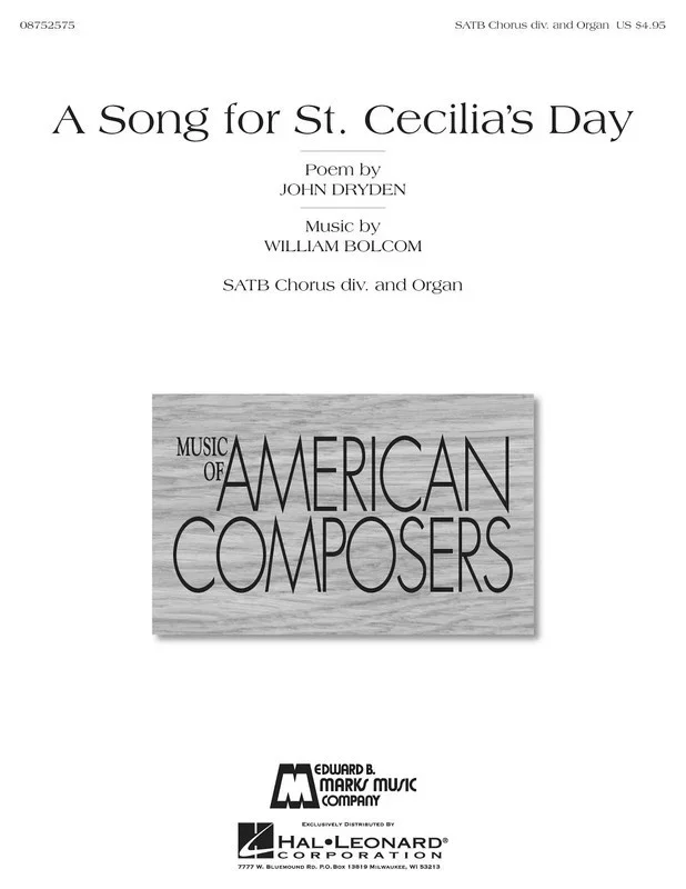 Song For St Cecilias Day SATB/Organ (Octavo)