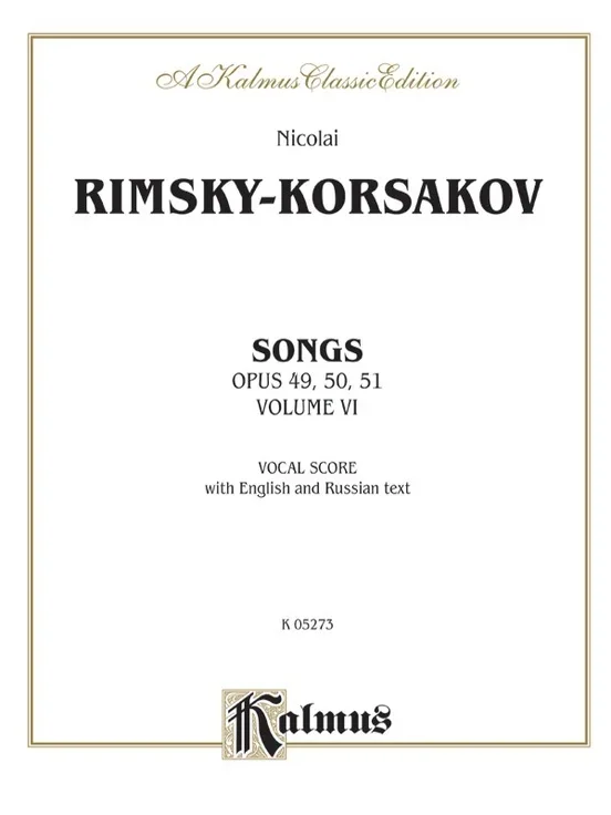 Songs Op 49-50 W/Piano Accomp Book 6