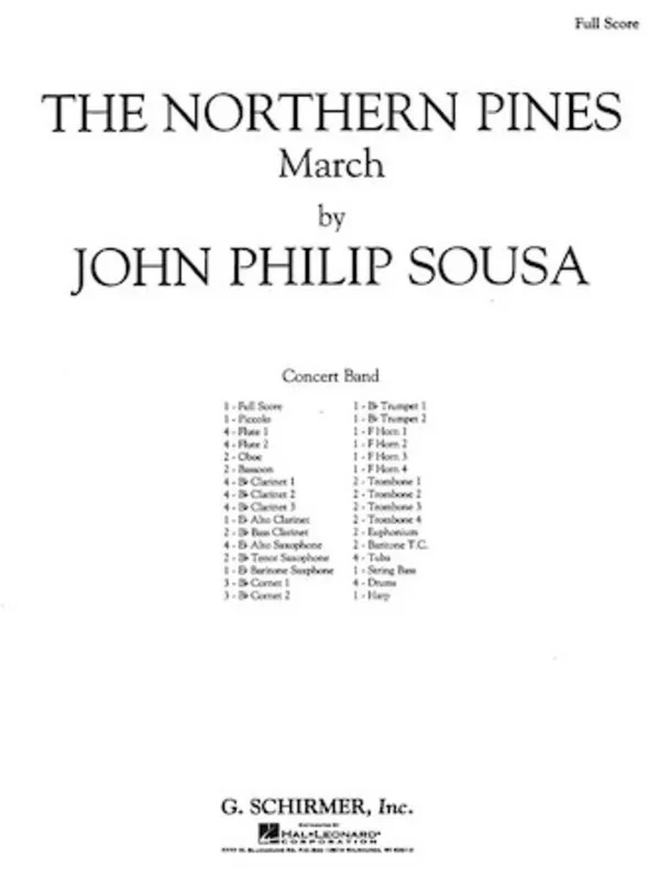 Sousa – The Northern Pines March Cb Full Score Score