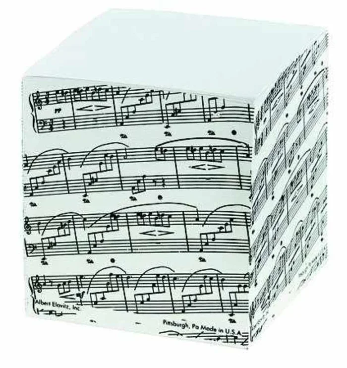 Square Memo Cube Sheet Music Black/White