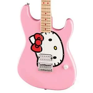 Squier Hello Kitty Limited Edition Stratocaster with Gig Bag – Pink with Maple Fingerboard