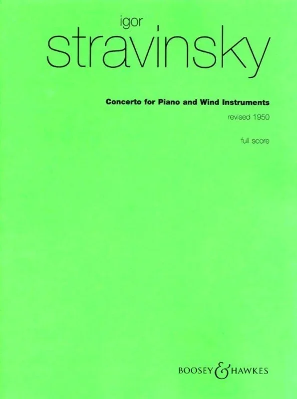 Stravinsky – Concerto Piano/Wind Full Score Book