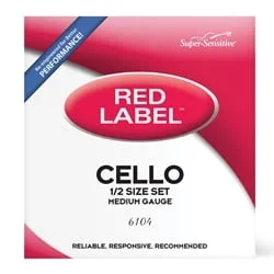 Super-Sensitive Red Label 1/2 Size Cello String Set