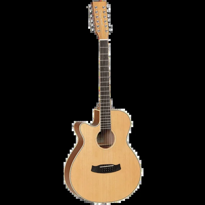 Tanglewood TW12CESTLH Winterleaf Acoustic Guitar 12-String Left Handed Super Folk Natural w/ Pickup & Cutaway