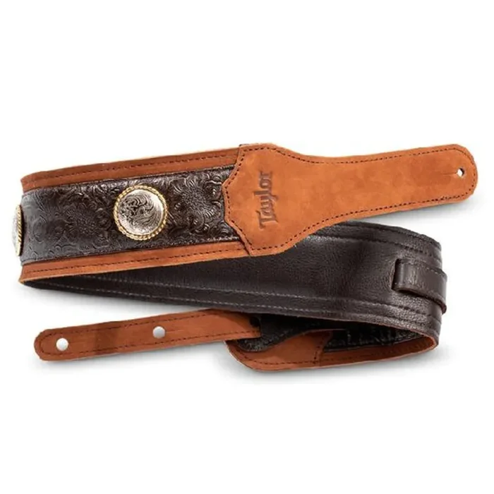 Taylor Grand Pacific 3″ Nickel Concho Leather Strap Brown