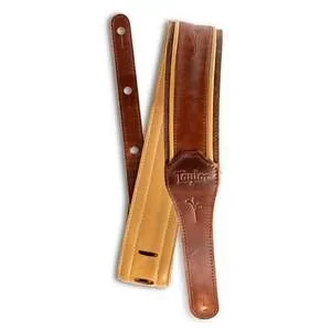 Taylor Spring Vine 2.5″ Leather Guitar Strap – Medium Brown