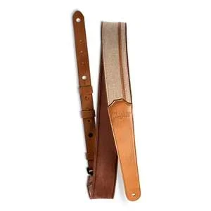 Taylor Vegan Leather 2.5″ Strap – Tan with Natural Textile