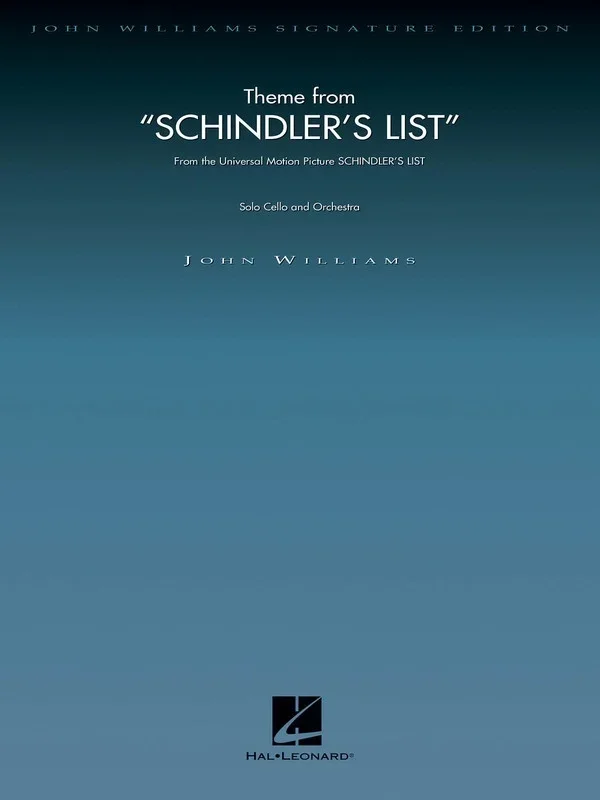 Theme From Schindlers List Cello/Orchestra Score/Parts