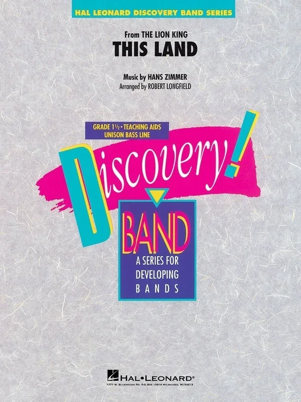 This Land (From The Lion King) Concert Band 1.5 Score/Parts