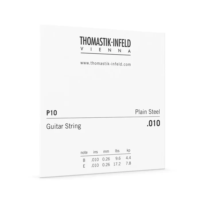 Thomastik DTP10 .010 E String Brass Plated Plain Steel for Acoustic Guitar
