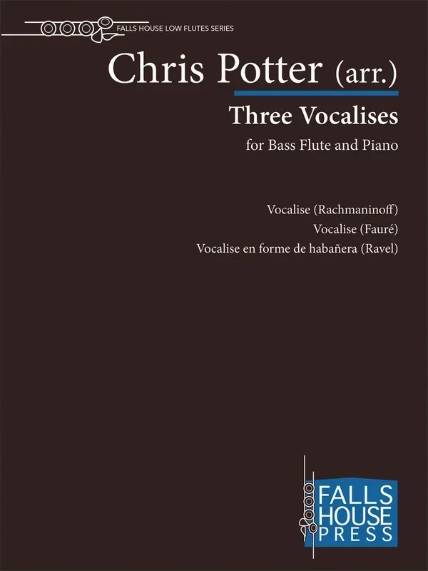 Three Vocalises Bass Flute/Piano Arr Potter Book