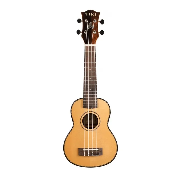 Tiki ’22 Series’ Spruce Solid Top Soprano Ukulele with Hard Case (Natural Gloss)