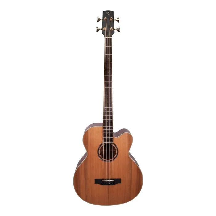 Timberidge ‘4 Series’ Cedar Solid Top Acoustic-Electric Cutaway Bass Guitar (Natural Satin)