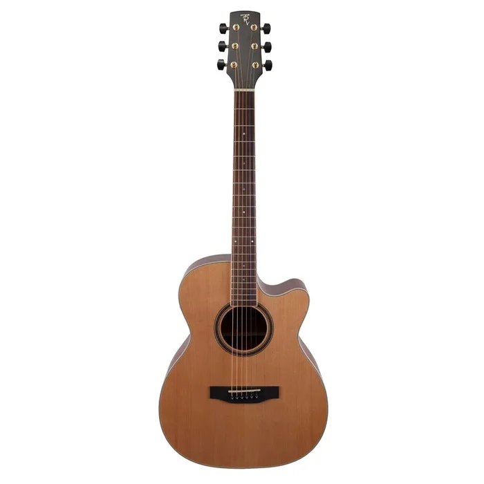 Timberidge ‘4 Series’ Cedar Solid Top Acoustic-Electric Small Body Cutaway Guitar (Natural Satin)