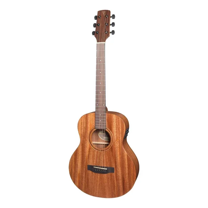 Timberidge ‘Messenger Series’ Left Handed Solid Mahogany Top Acoustic-Electric TS-Mini Guitar (Natural Satin)