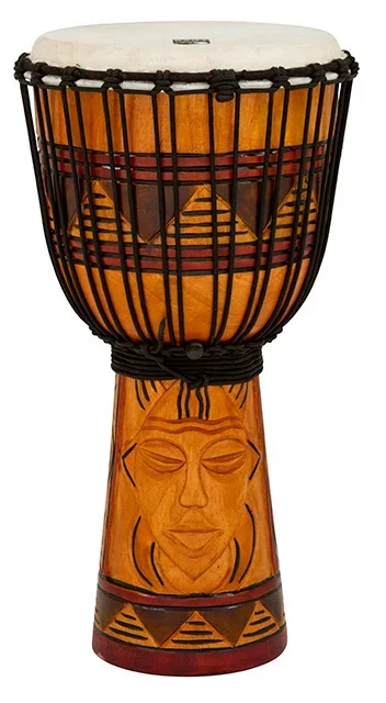 Toca Origins Series Wooden Djembe 10″ Synthetic Head in Tribal Mask