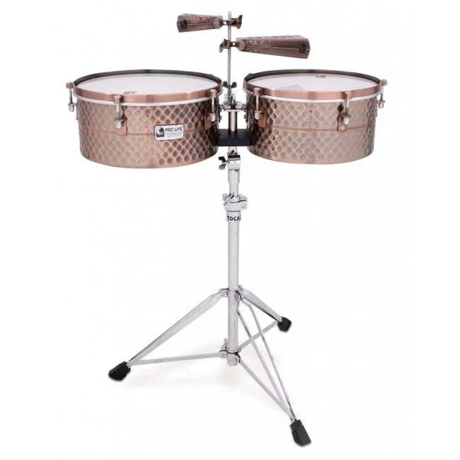 Toca Timbales 14” & 15” Inch Black Copper Timbale Set Pro Line TPT1415BC
