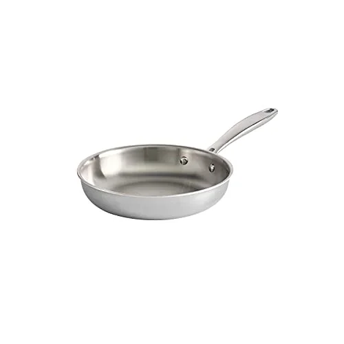 Tramontina Seattle Tri-Ply Clad Stainless Steel 8″ Small Frying Pan, Induction-Ready Skillet, Dishwasher-Safe, NSF-Certified, Made in Brazil