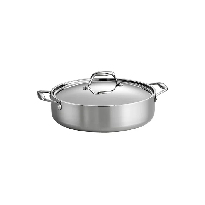Tramontina Tri-Ply Clad Stainless Steel 6-Quart Braiser Pan with Lid