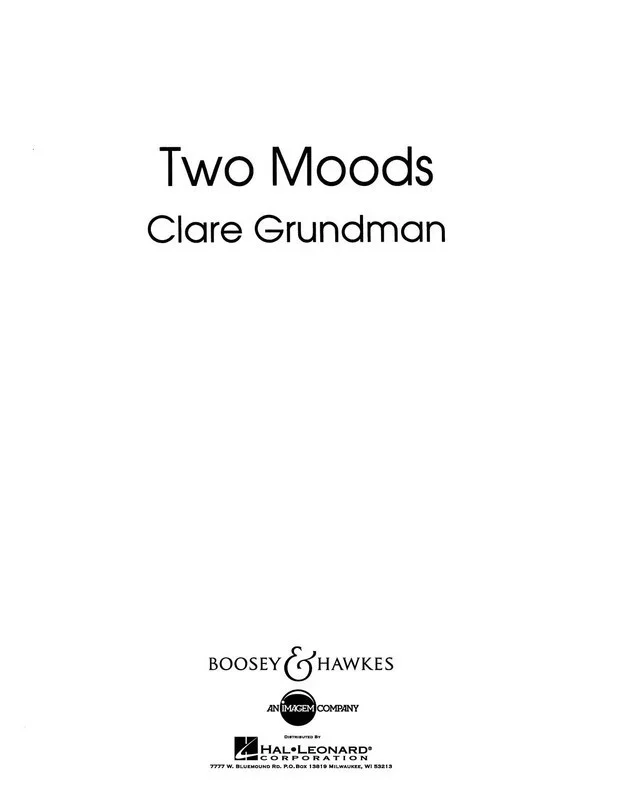 Two Moods Overture Sc Book