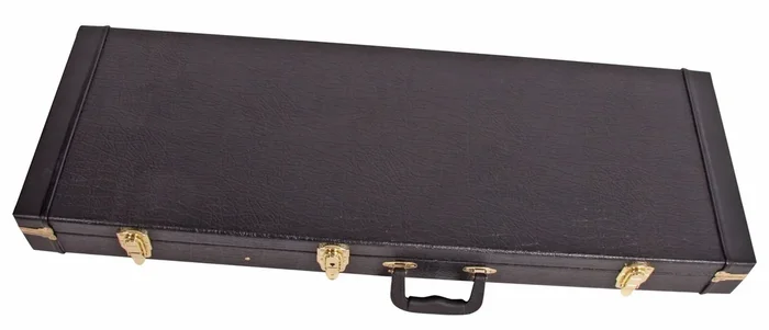 V-CASE Electric Guitar Hard Case, Strat / Tele Rectangular, Black, Plush