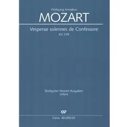 Vesperae solennes de confessore (Solemn Vespers) KV339 – Vocal Score