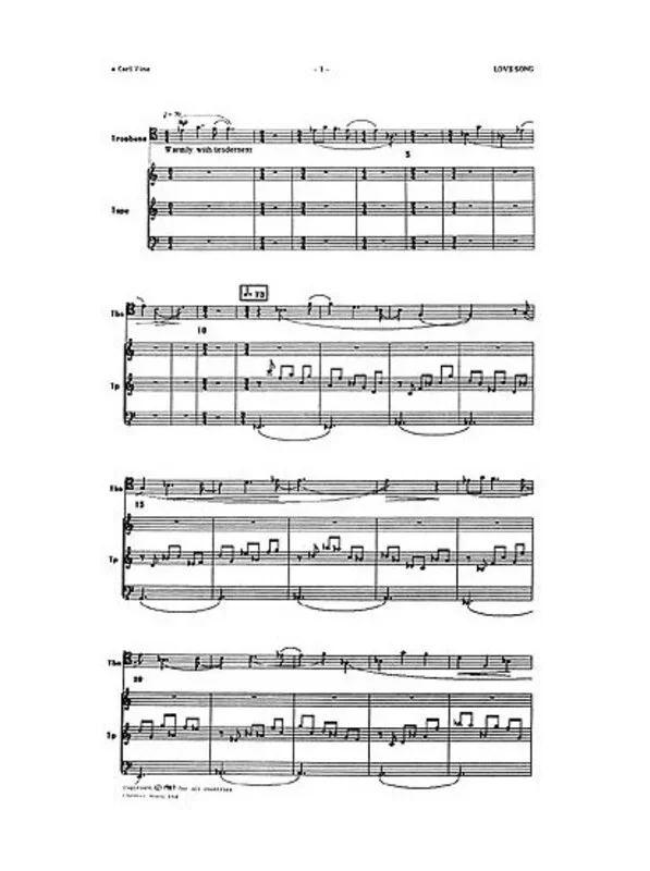 Vine Love Song (1986) Score Trombone (Archive E