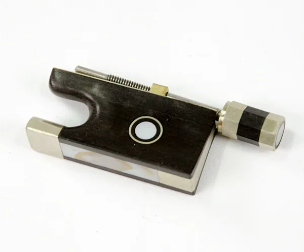 Violin Bow Frog-Ebony-Pearl Eye 1/2-1/4
