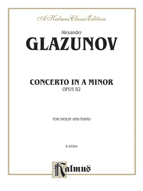 Violin Concerto Op 82 Violin