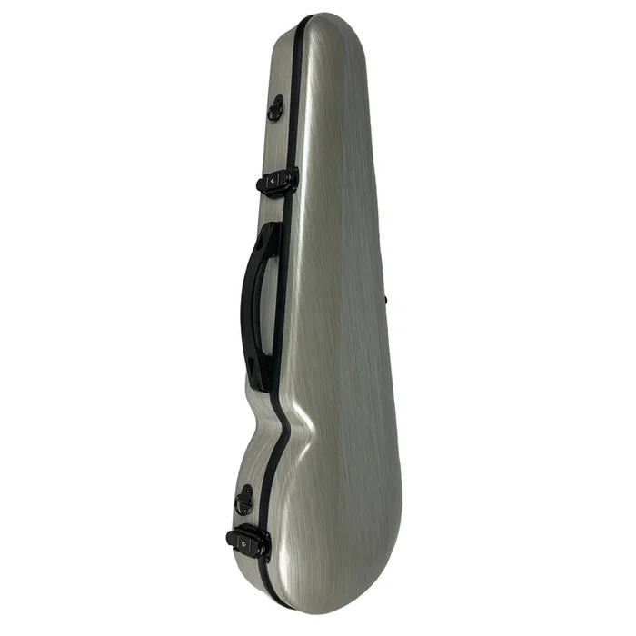 VIVO Shaped Viola Case Brushed Silver 15.5″-16″ with Backpack Straps & Hygrometer