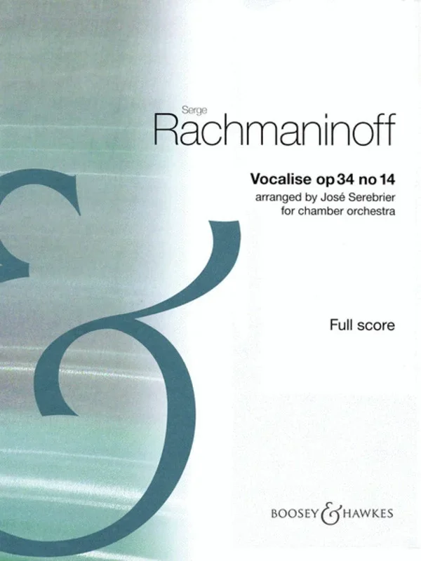 Vocalise Op 34 No 14 Chamber Orchestra Score Book