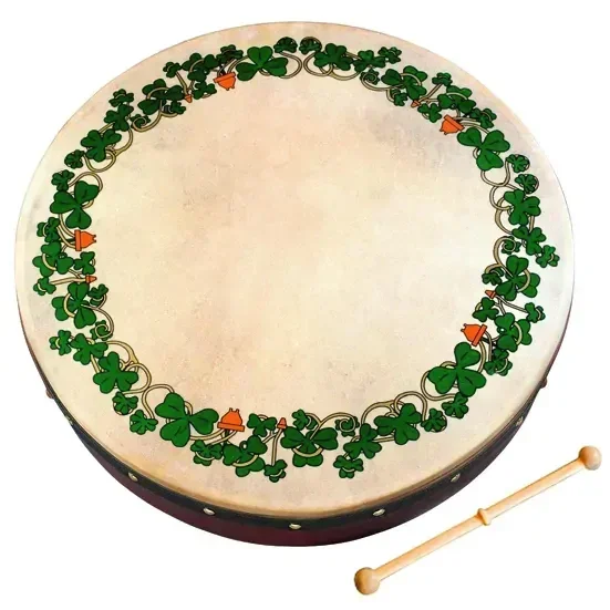 Waltons 12 Inch Bodhran Pack Shamrock with Beater & DVD
