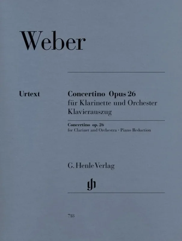 Weber – Concertino Op 26 Clarinet/Piano (Softcover Book)