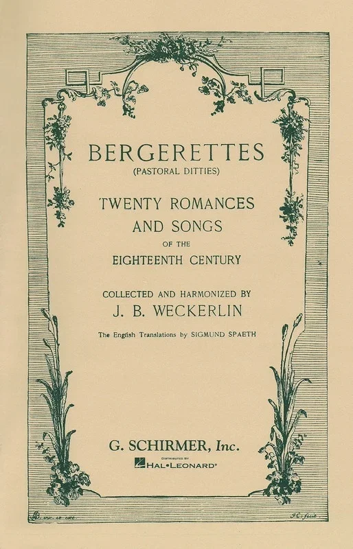 Weckerlin Bergerettes Voice and Piano