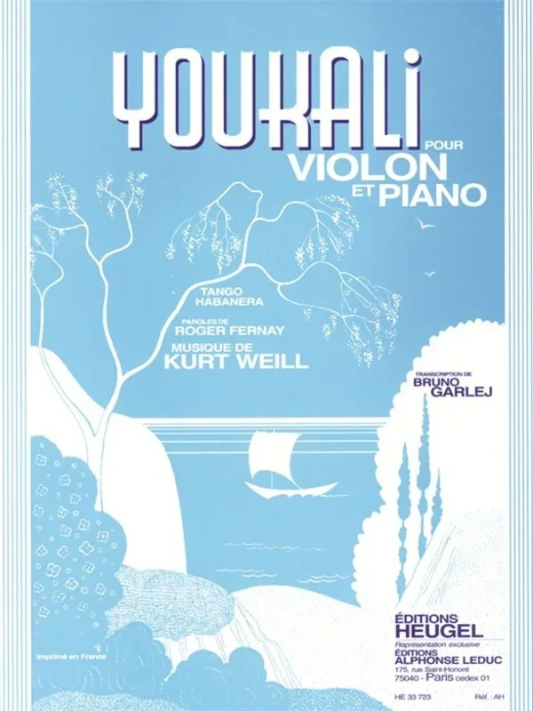 Weill – Youkali Tango Habanera Violin/Piano (Softcover Book)