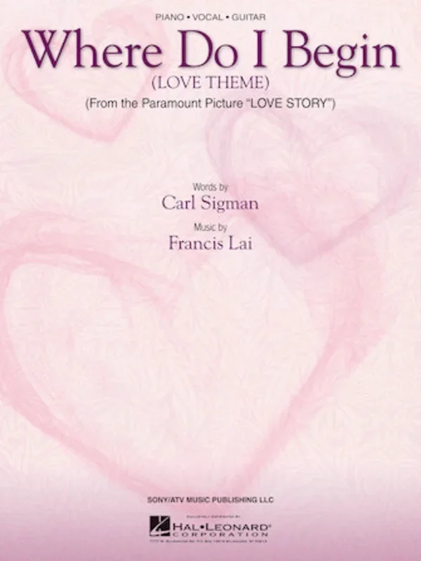 Where Do I Begin (Love Theme) S/S PVG (Sheet Music)
