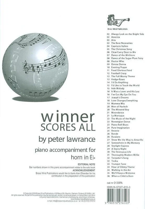 Winner Scores All For E Flat Horn Piano Accomp (Softcover Book)