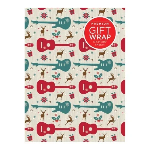 Wrapping Paper – Guitars & Reindeer Theme