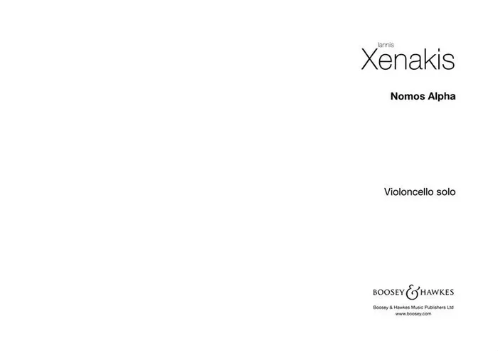Xenakis – Nomos Alpha For Cello Solo (Softcover Book)