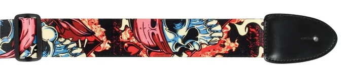 XTR 2 Inch Guitar Strap with Poly Leather Ends – Pirate Skull Design