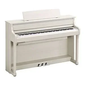 Yamaha Clavinova CLP-875 Grand Expression Modeling Digital Upright Piano with GrandTouch Pedals and Bench – White Birch