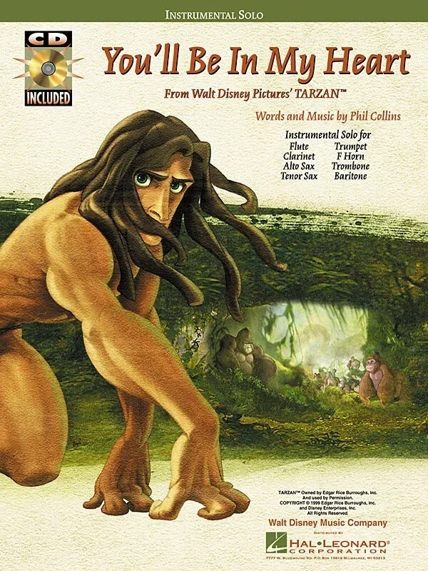 You’ll Be In My Heart From Tarzan Inst Solo Book/CD (Softcover Book/CD)